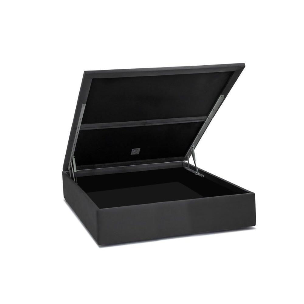 Miniatura Cama Box Baú Casal Universal Suede Gray (138x188x35) - Ortobom