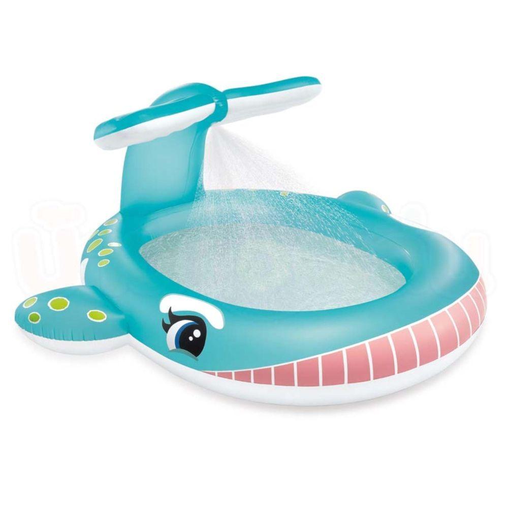 Miniatura Piscina Inflável Infantil Spray Baleia Gigante 200 Litros Intex