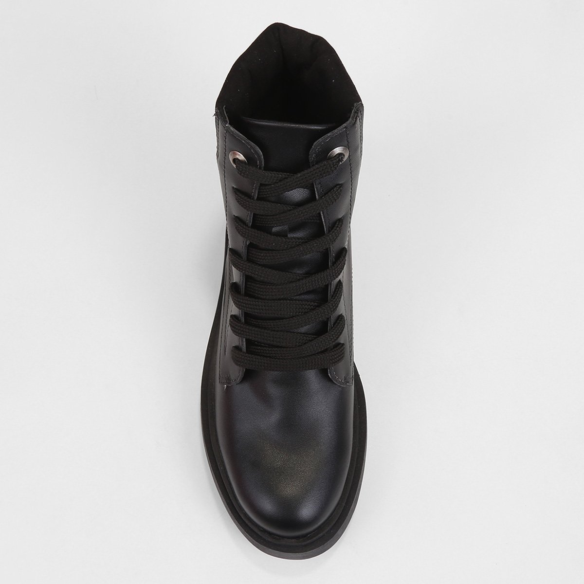 Miniatura Bota Coturno Sua Cia Tratorada Recorte Feminina Preto+Chumbo - 34