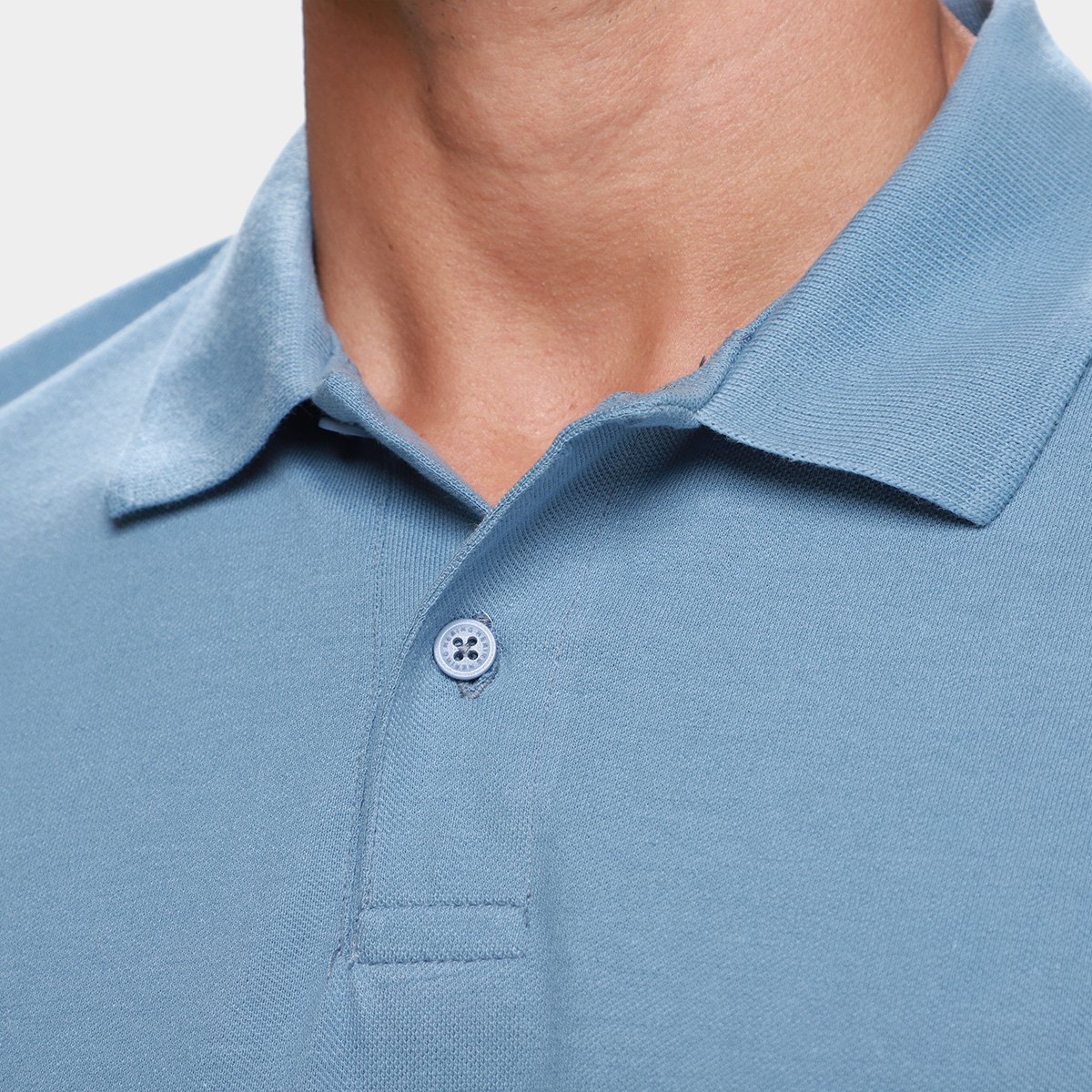 Miniatura Camisa Polo Hering Casual Masculina Azul Claro - G