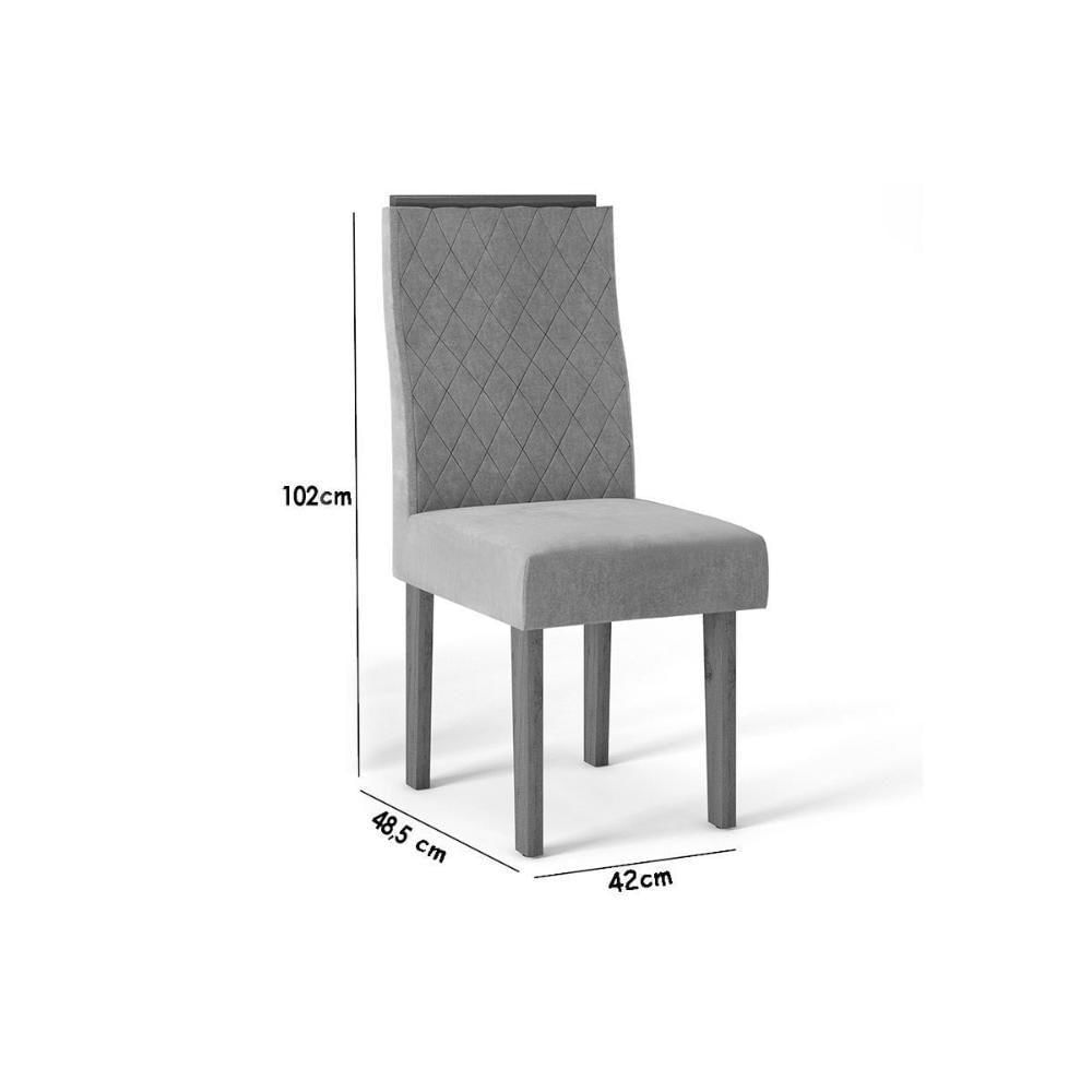 Miniatura Kit 2 Cadeiras Sala Jantar New Maia 2 Un Demolição-off White Veludo-pecan - Dj Móveis