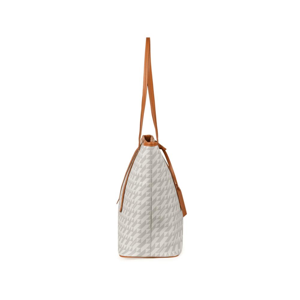 Miniatura Bolsa de Ombro Feminina Tote Monograma BG Bege Bege - G