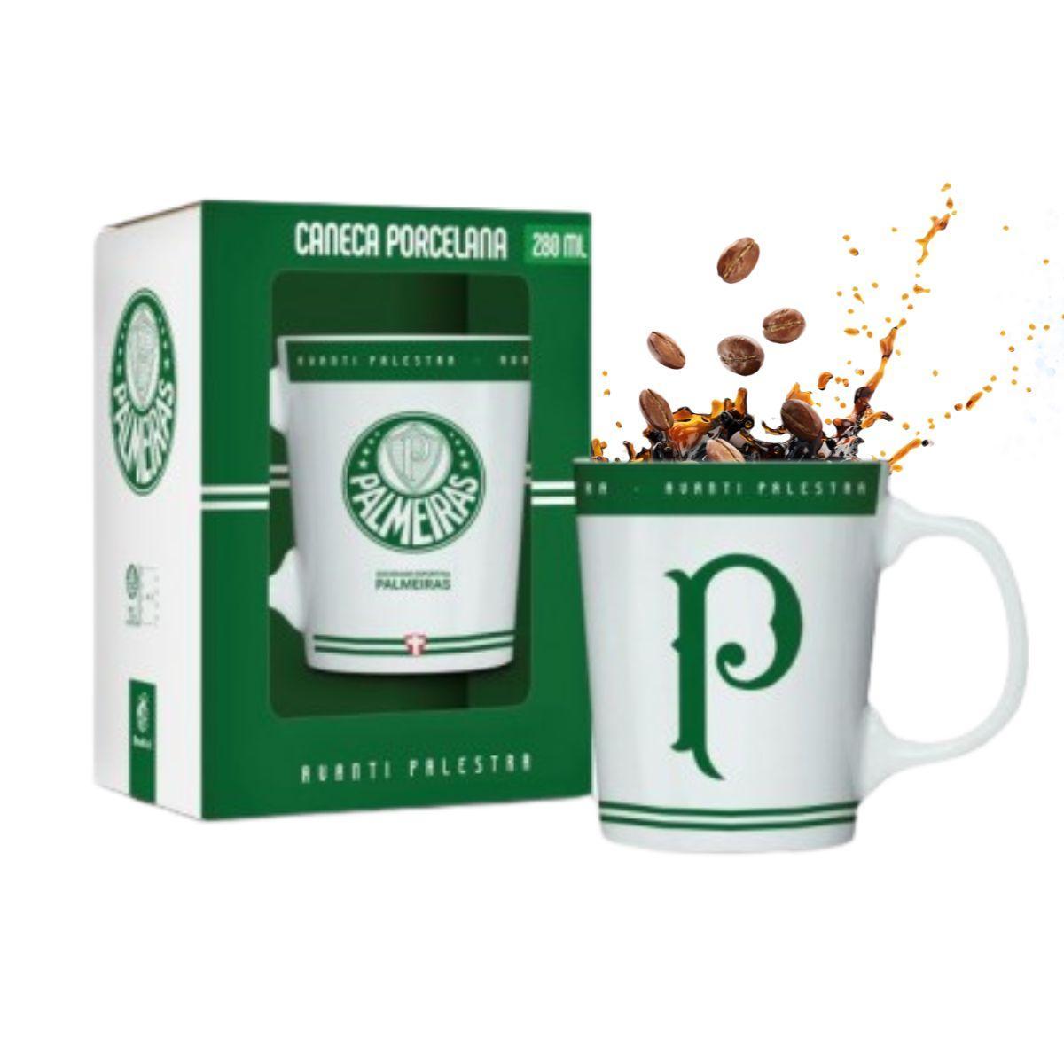 Miniatura Kit 1 Caneca Xícara Porcelana Café + Caneca Verde Gel