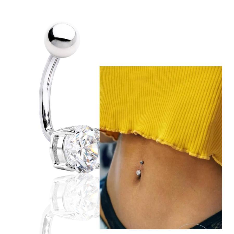 Miniatura Piercing Umbigo Aço Cirúrgico Delicado Pequeno