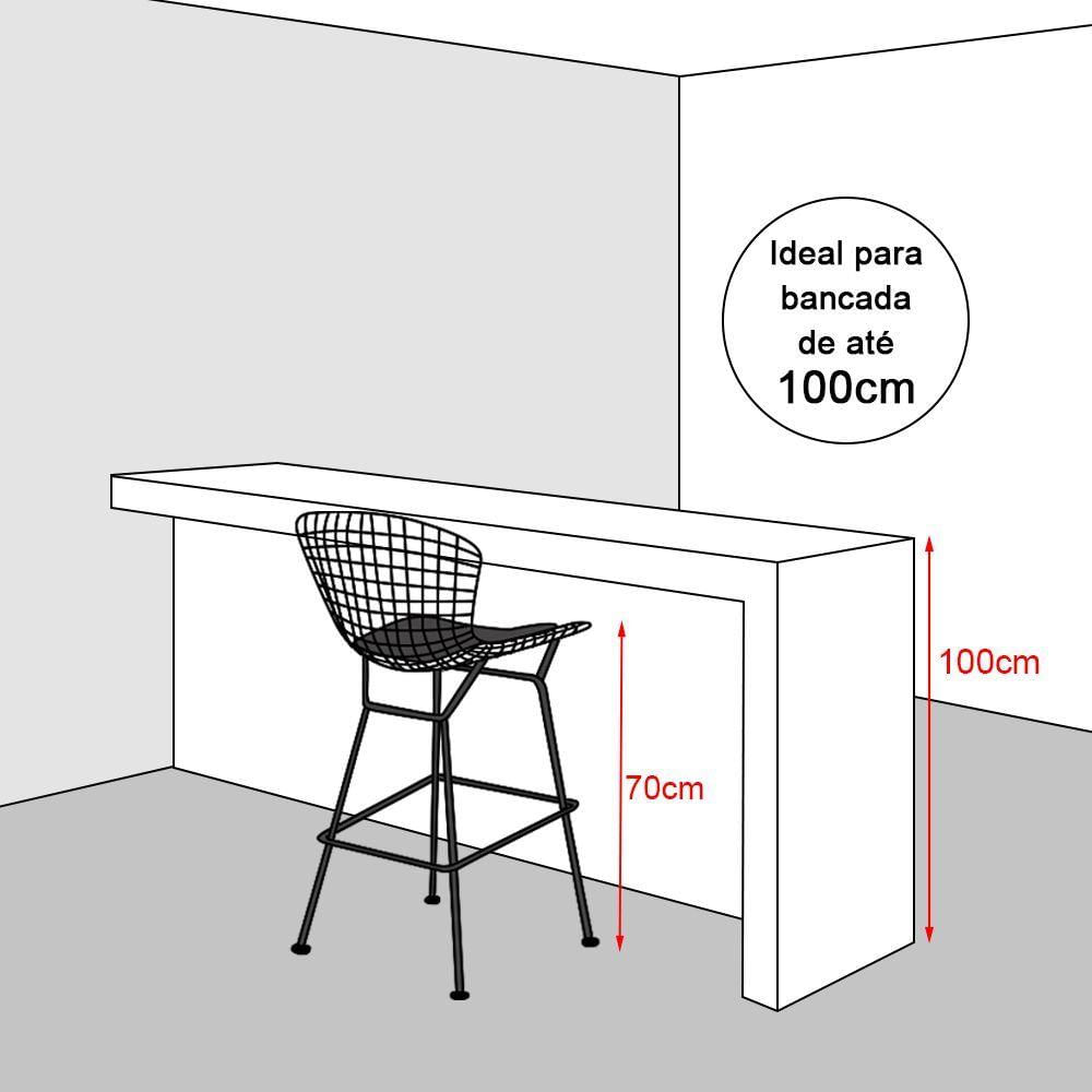 Miniatura Banqueta Bertoia Preta D70 Assento Cobre Cor Marrom