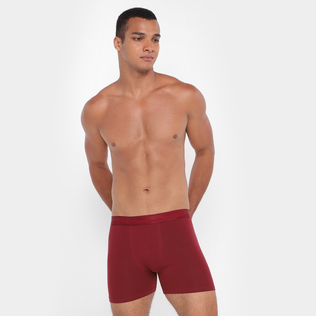 Miniatura Cueca Boxer Lupo Larga Marsala - G