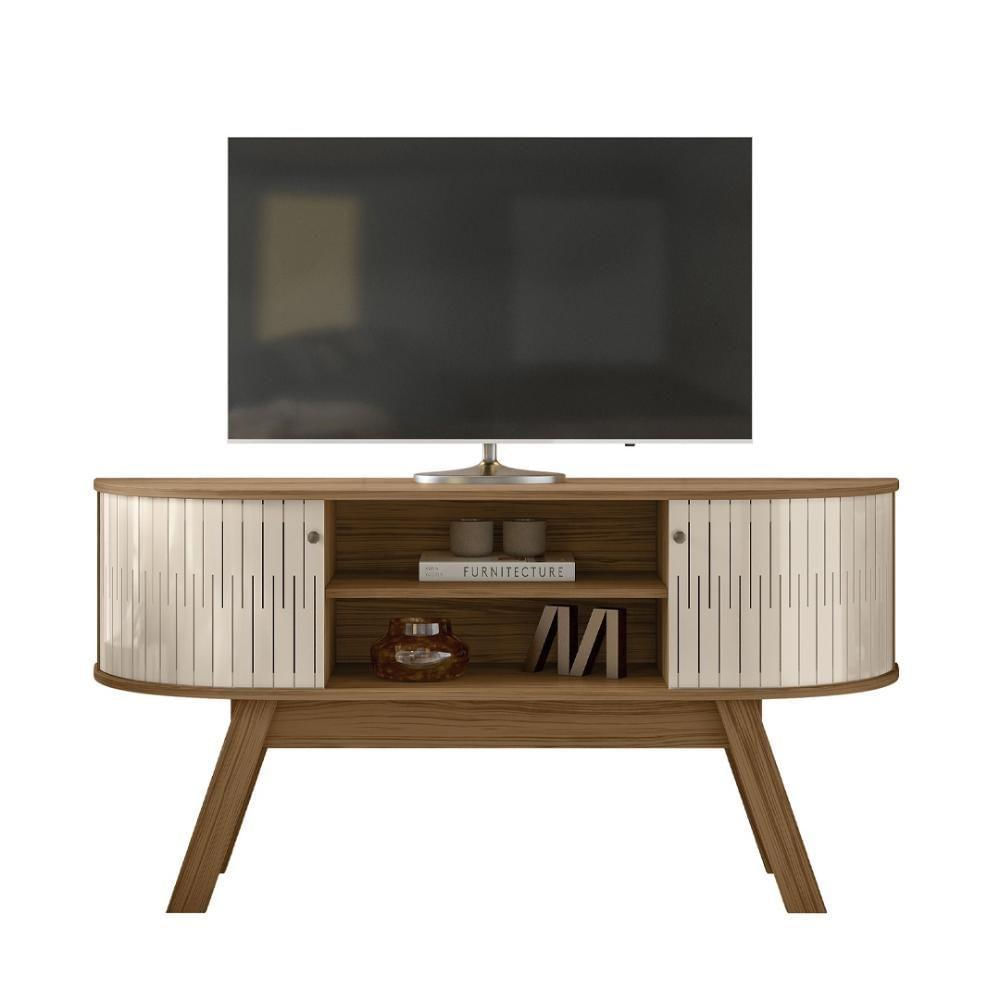 Rack Bancada 2 Portas Para Tv De 55 Polegadas Atlanta Naturale Off White