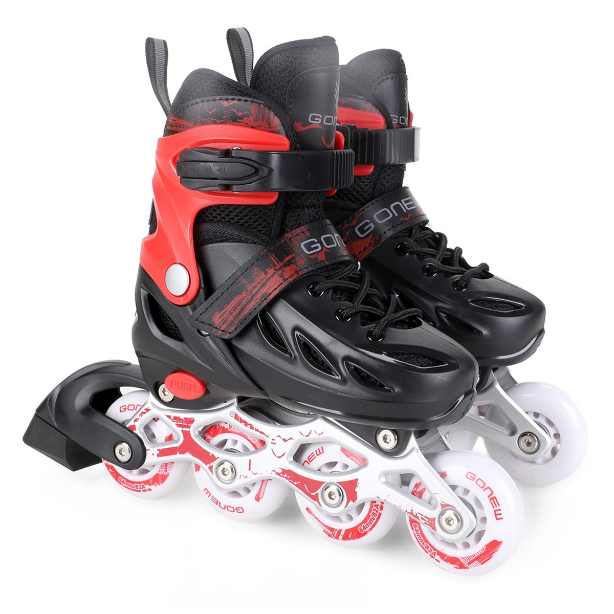 Miniatura Patins Gonew Fitness Flexx Pró InLine ABEC-9 - 64MM Vermelho - 31/34