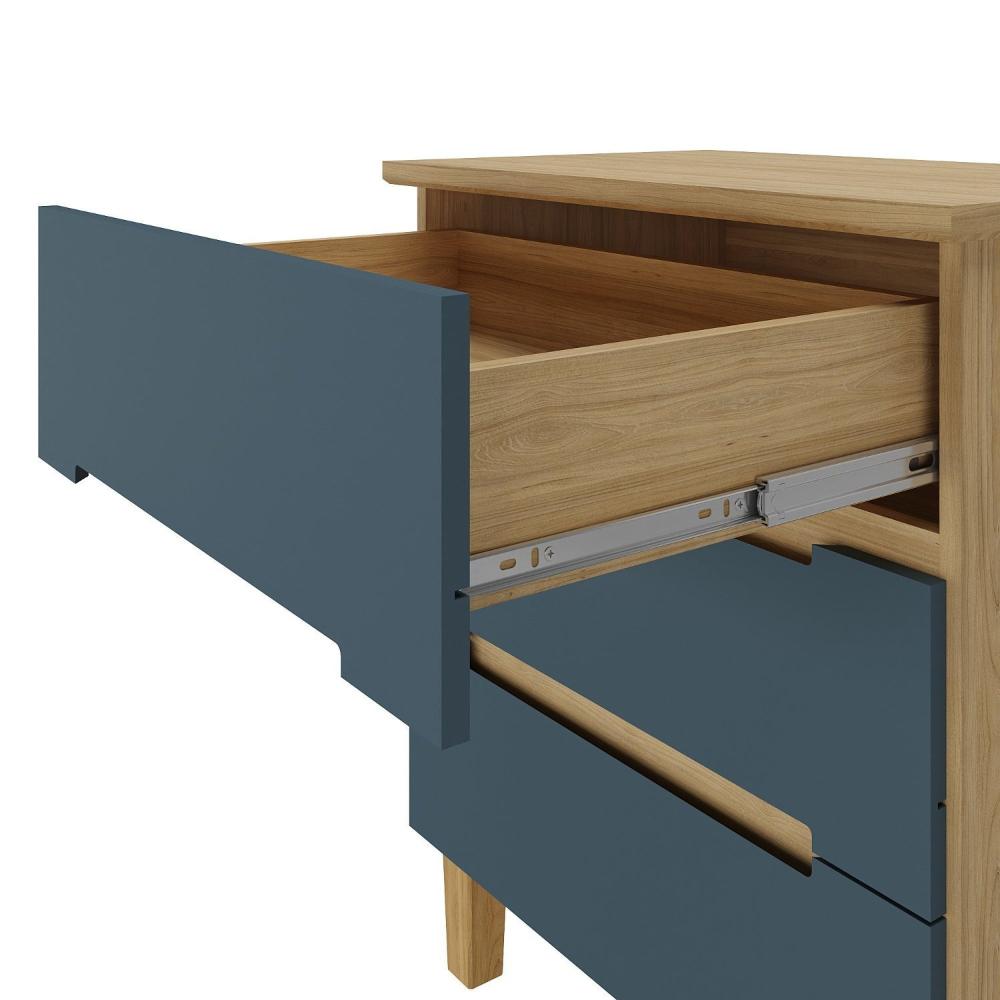 Cômoda 6 Gavetas Logan Mambel Olmo Italiano/Azul