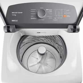 Máquina de Lavar Brastemp BWF14AB 14kg Smart Sensor Ciclo Tira Mancha Cesto Inox Branca 110V
