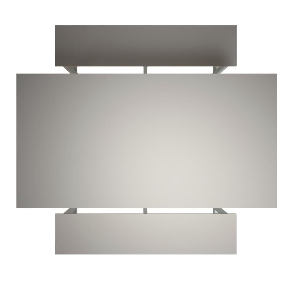 Miniatura Mesa Refeitório 6 Lugares com 2 Bancos Metal Wood Design Cristal