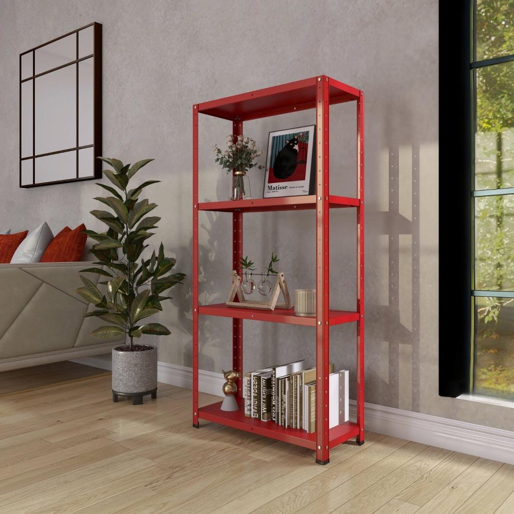 Miniatura Estante com Estrutura Metálica com 4 Prateleiras Espresso Móveis Vermelho