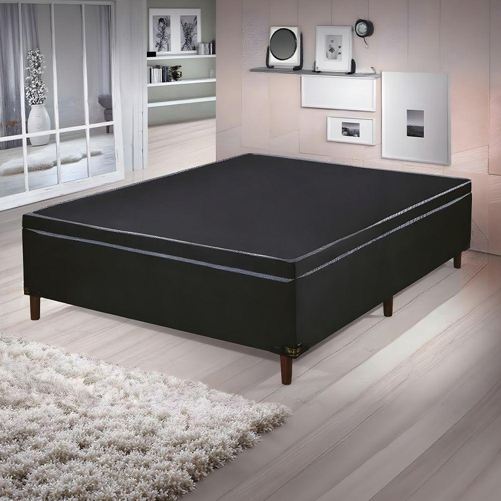 Miniatura Base Cama Box Bau Articulado Casal 1,88x1,38x0,40 Suede E Preto