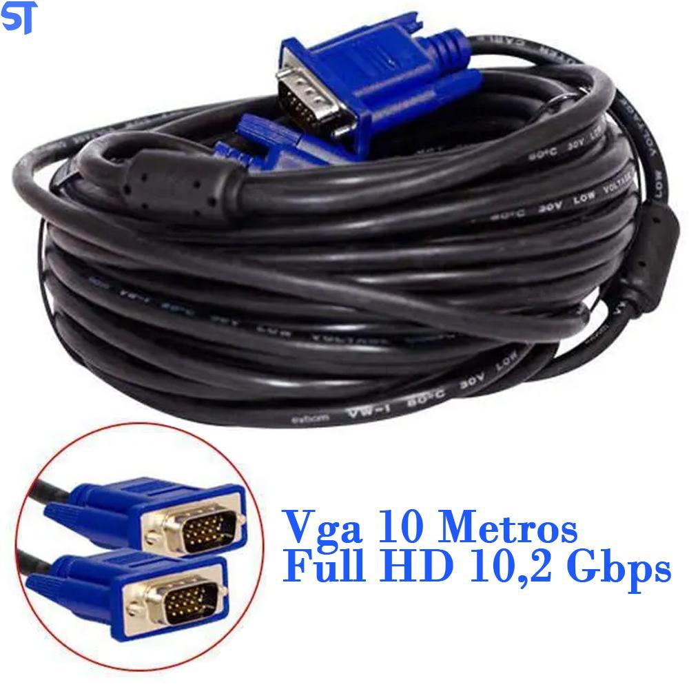 Miniatura Cabo Vídeo Vga 10 Metros Full Hd 10,2 Gbps Video Digital