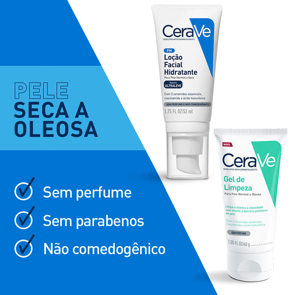 Miniatura Kit CeraVe Loção Facial Hidratante 52ml e Ganhe Gel de Limpeza 40g
