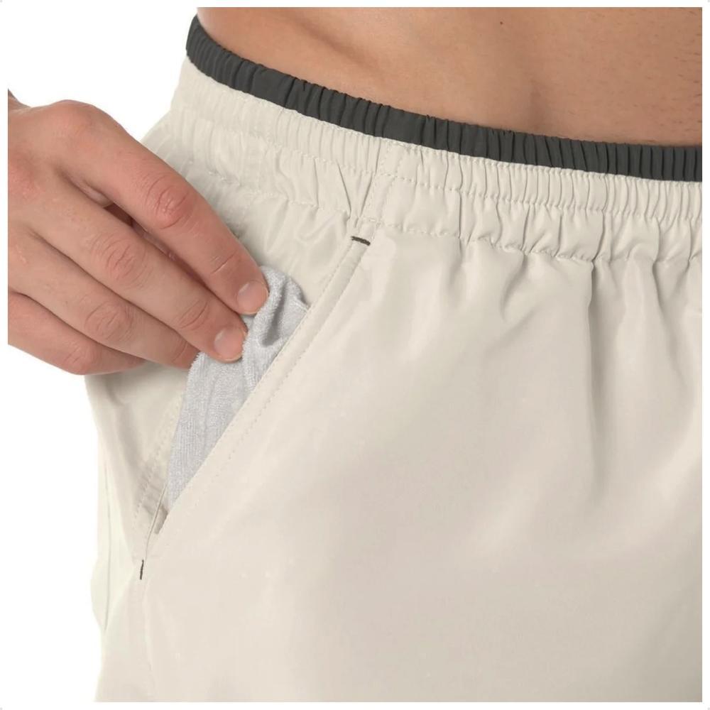 Miniatura Bermuda Mizuno Tennis Master M 7" Masculina Bege / Preto - EGG