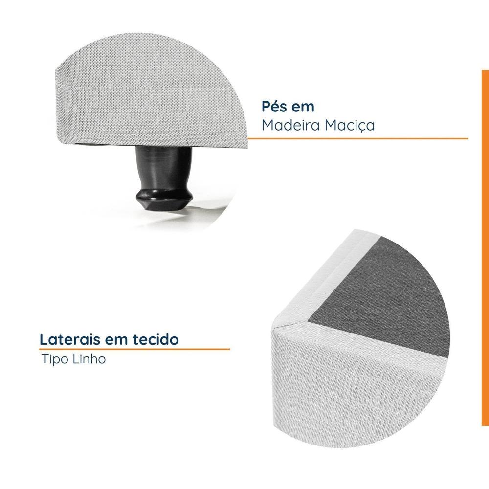 Miniatura Base Box Baú Queen Luna CabeCasa MadeiraMadeira Cinza