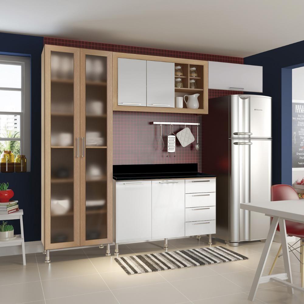 Miniatura Armario Cozinha Completo Ditália Aspen 4 Pçs Carvalho/br A48