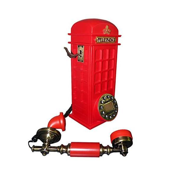 Miniatura Telefone Com Fio Vintage Cabine Telefônica Inglaterra Retrô Telefone - Com fio