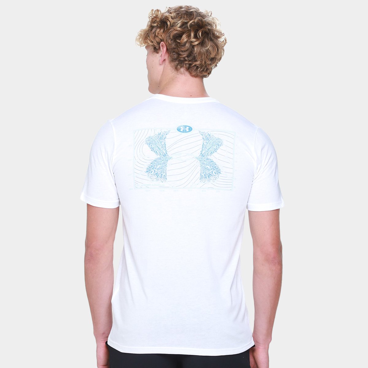 Miniatura Camiseta Under Armour Outdoor Masculina Branco+Azul - G