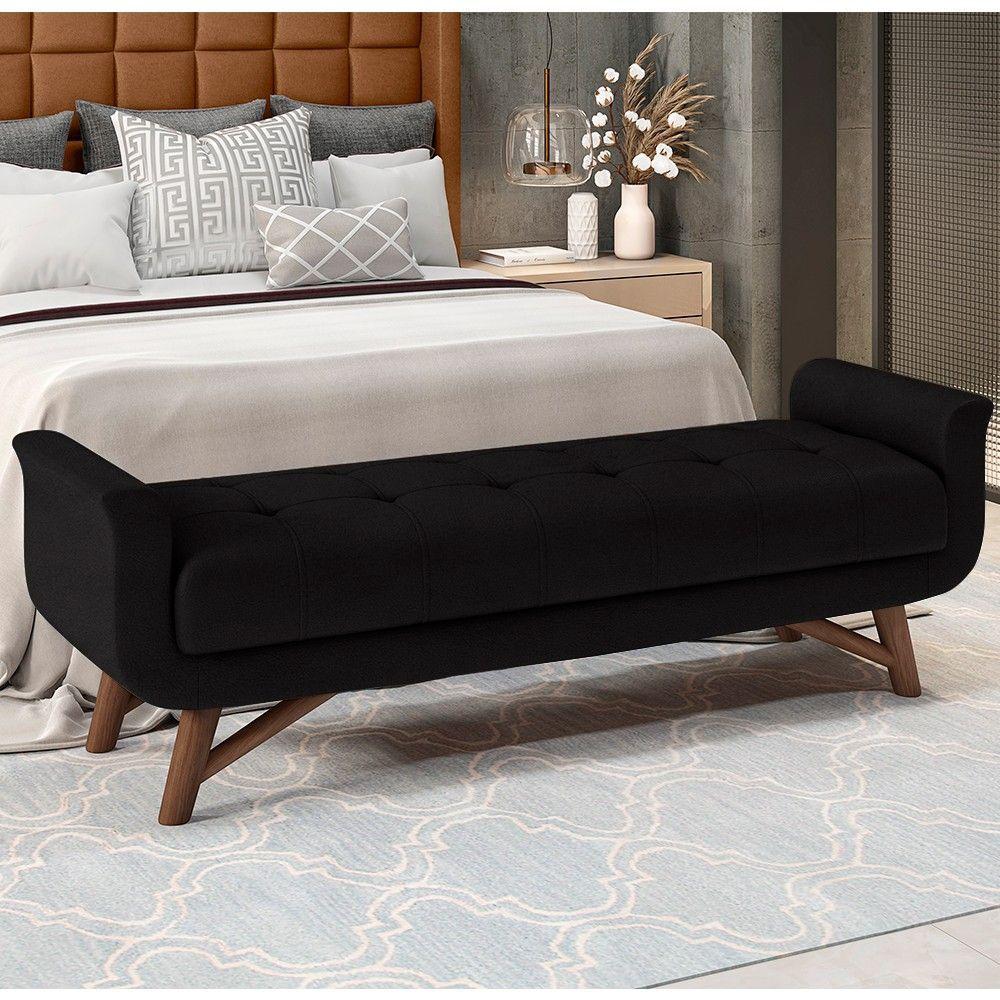 Cabeceira Cama Box King 195cm Pisa E Recamier Neville P02 Sintético Preto - Mpozenato