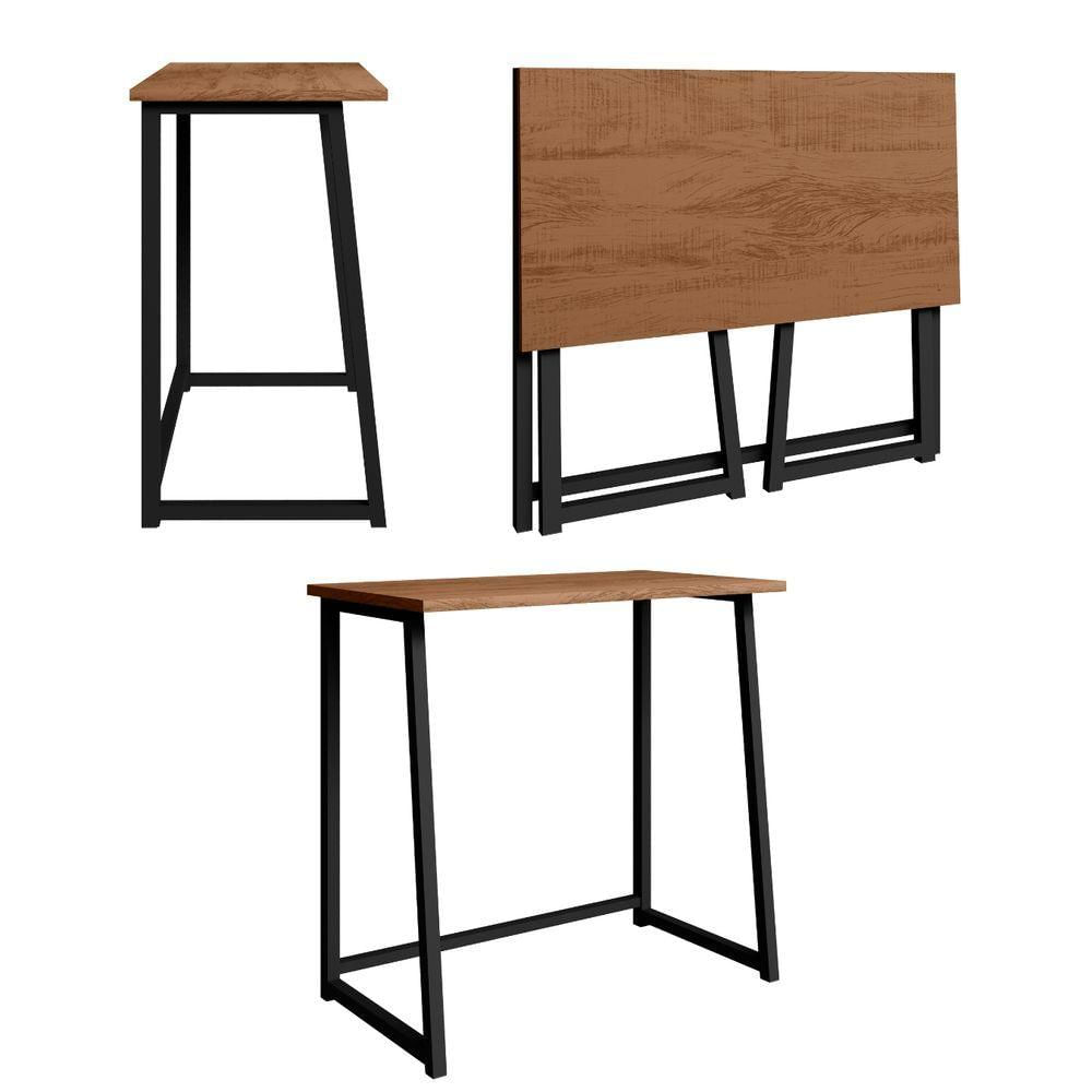 Miniatura Mesa Escrivaninha Dobrável Para Notebook Aço Fit Canela