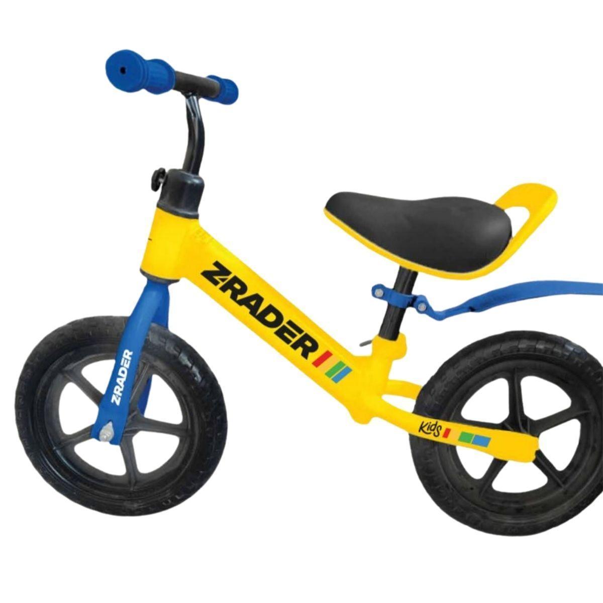 Miniatura Bicicleta Bike Infantil Equilíbrio Sem Pedal Zrader Amarela