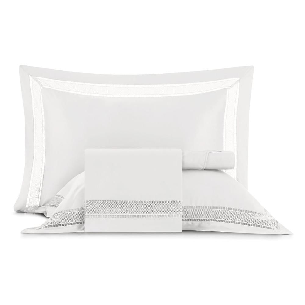 Miniatura Jogo De Cama Queen Altenburg Cetim Bambu 300 Fios Unitá Branco