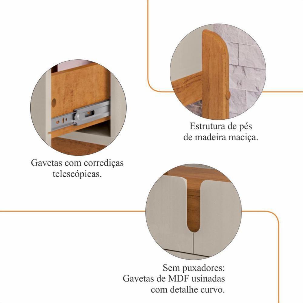 Miniatura Aparador Lizz 2 Gavetas Off White-cedro - Casa D Off White-cedro