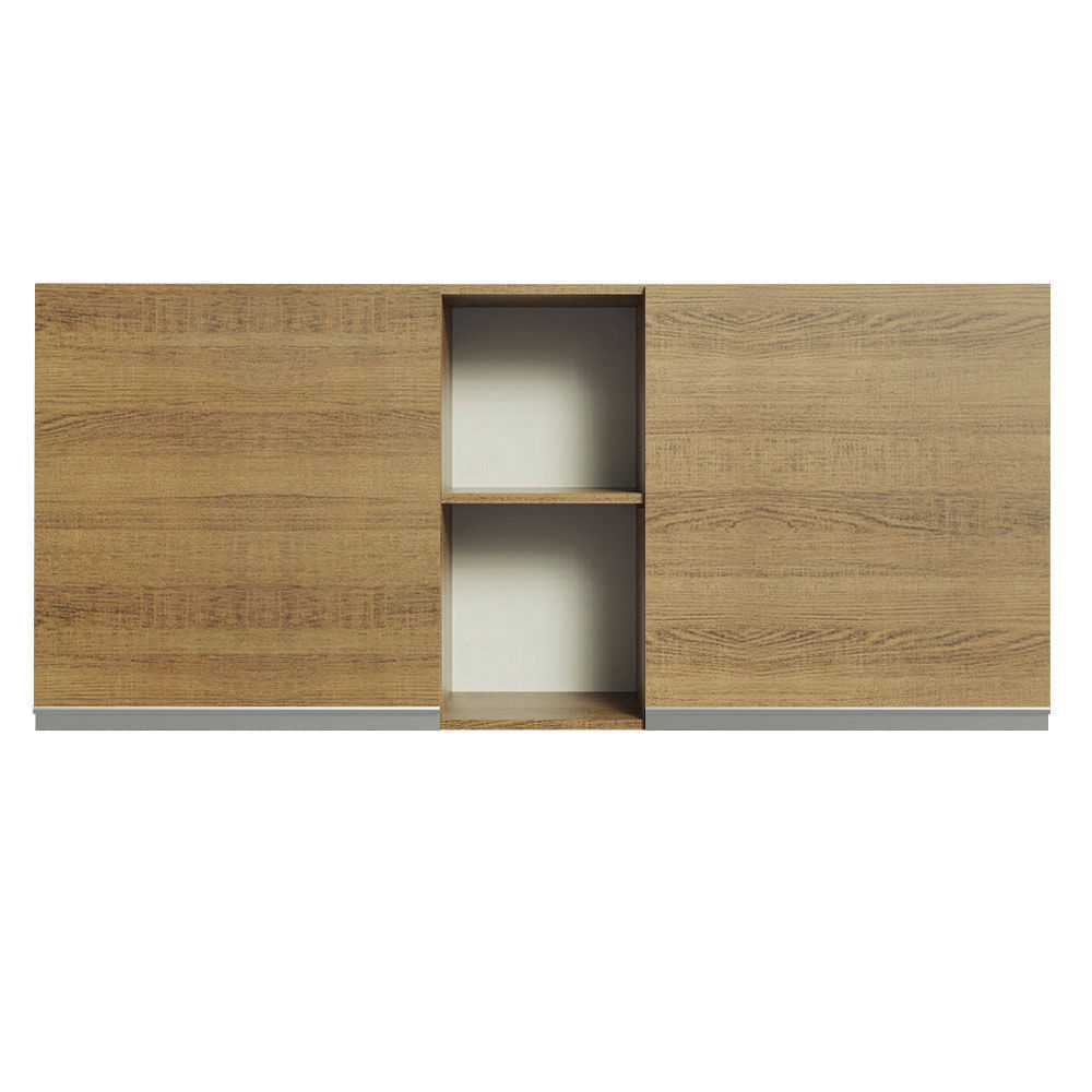 Armário Aéreo Madesa Glamy 150 cm 2 Portas e 2 Nichos Rustic Cor:Rustic