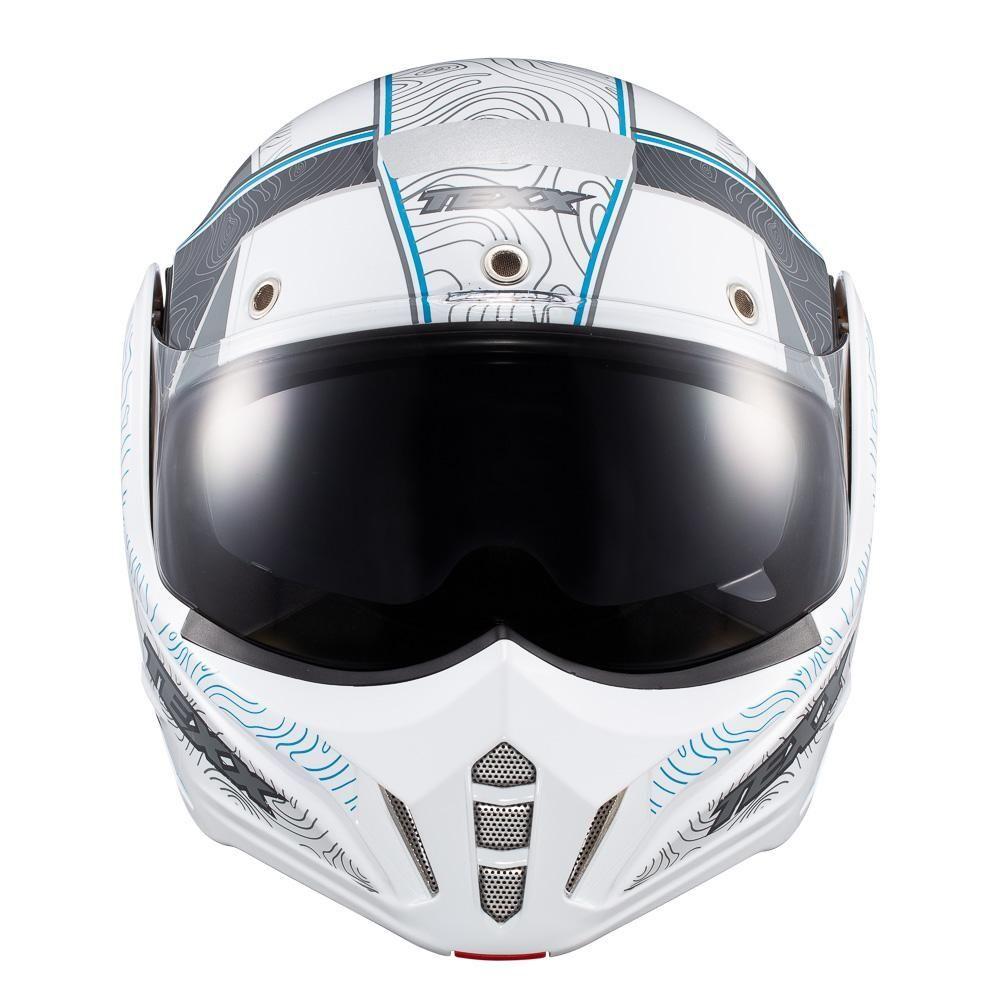 Capacete Texx Esc Stratos 180 Topographic Branco Azul 60 [f016]