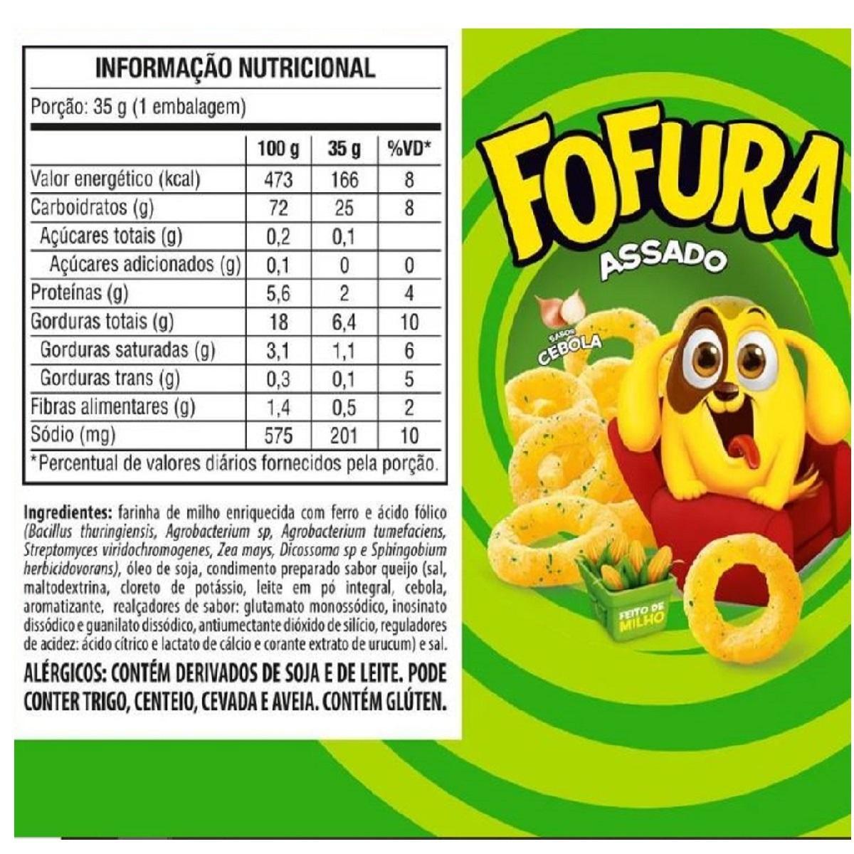 Miniatura Kit C/25 Salgadinho Fofura Sabor Cebola Lucky 35G Crocante