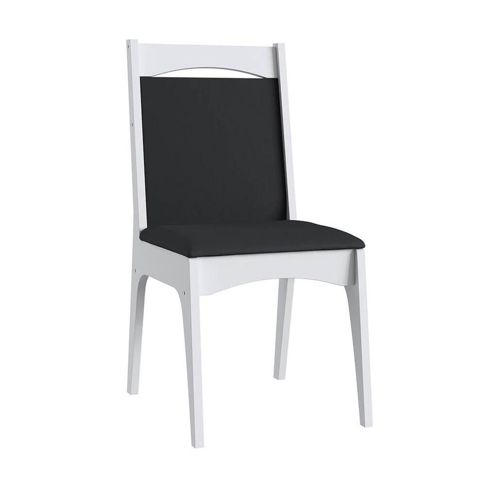 Miniatura Conjunto De 2 Cadeiras Mdf Brancas Com O Assento Preto