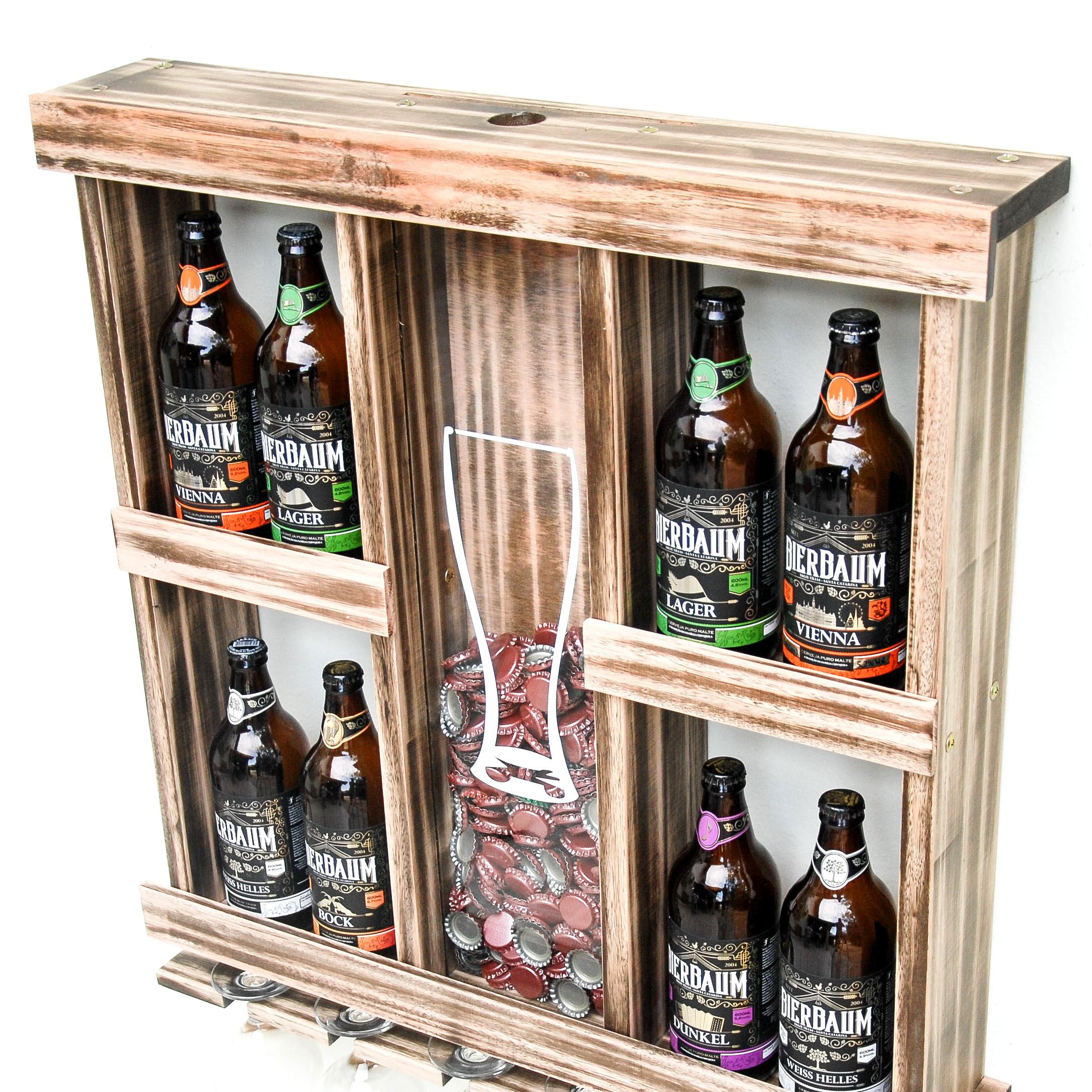 Miniatura Adega Delenha Madeira Para Cerveja 8 Garrafas Rústica Relic