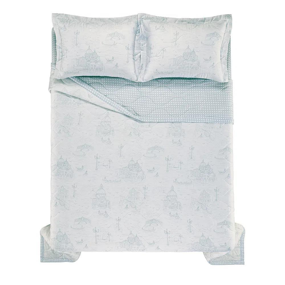 Miniatura Colcha Trussardi Com 2 Porta Travesseiros Vêneto 200 Fios