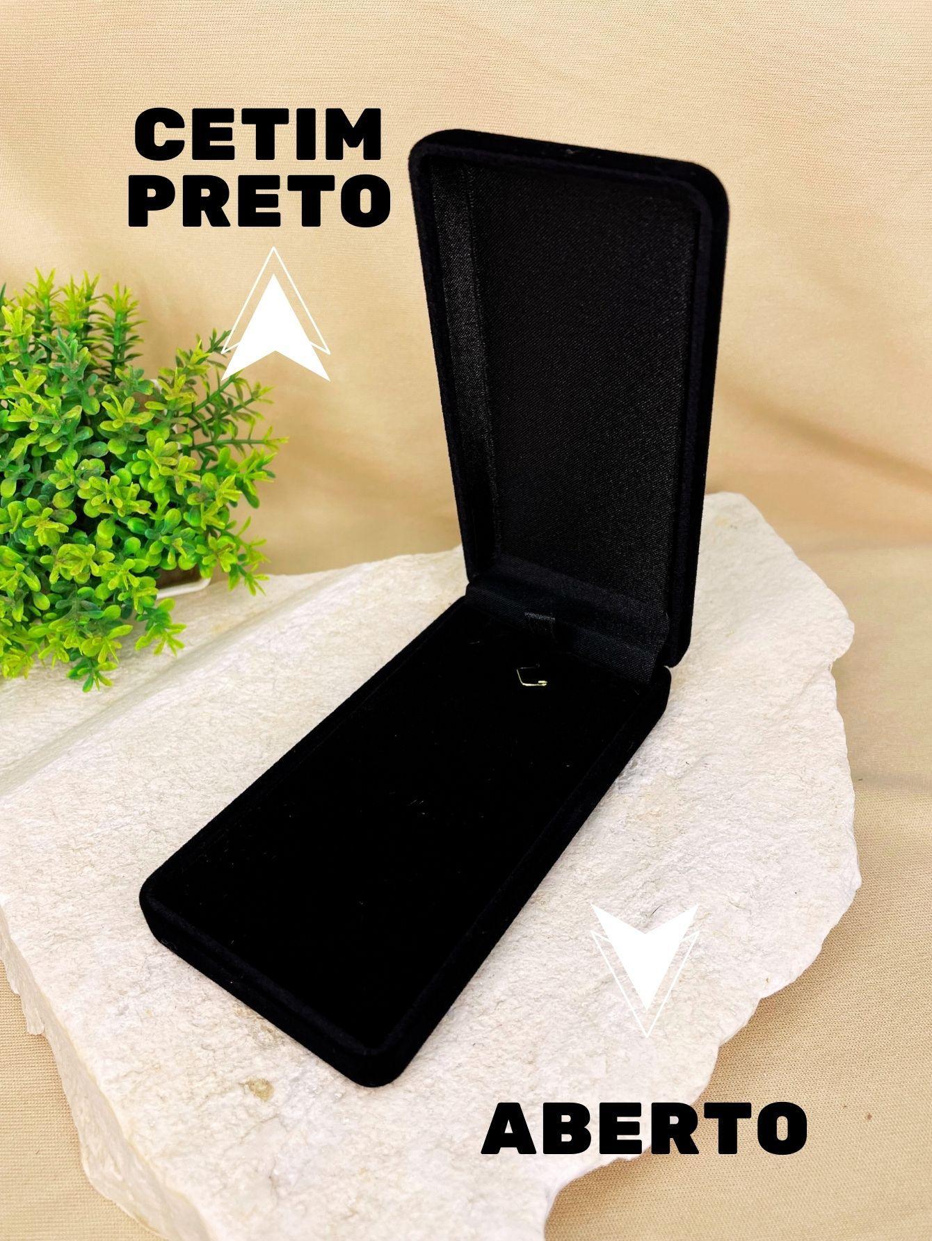 Miniatura Caixinha Estojo Veludo Preto 11Cmx60Cm Jóias Colar Brinco