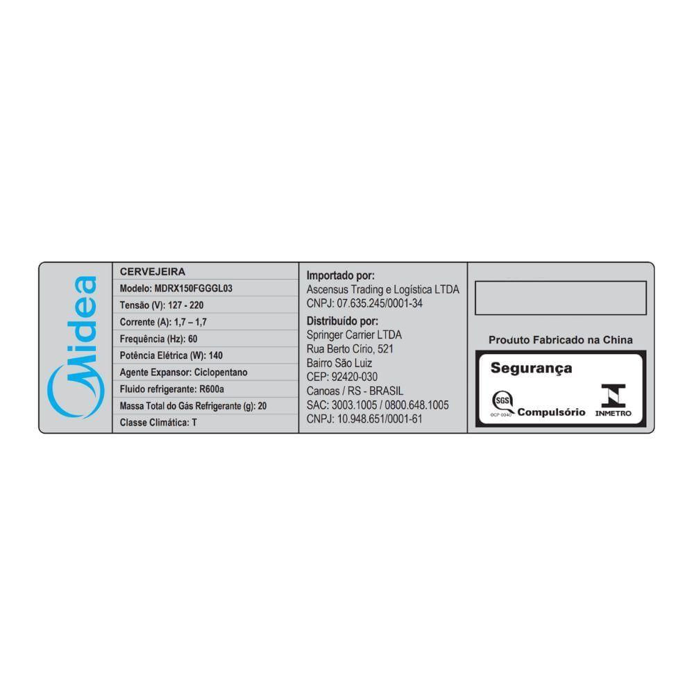 Miniatura Cervejeira Frost Free 82L Smart 3 Em 1 Inverter Bivolt Midea MDRX150FGGGL03 - Bivolt