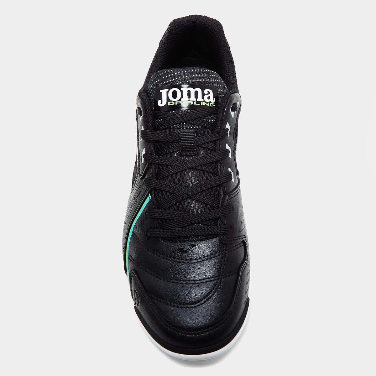 Miniatura Chuteira Futsal Joma Dribling IN Unissex Preto+Verde Claro - 38