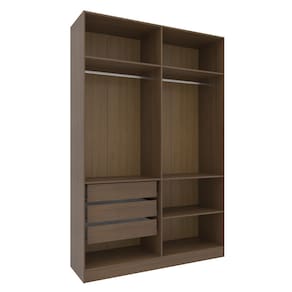 Miniatura Armário Modulado Bartira Lugano com 4 Portas 3 Gavetas 3 Prateleiras Casal – Avelã/Capuccino