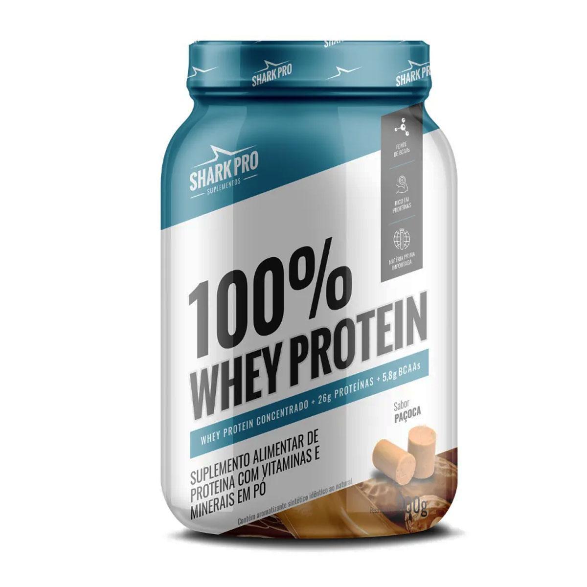 Miniatura Whey Protein 100% Sabor Paçoca 900G Shark Pro