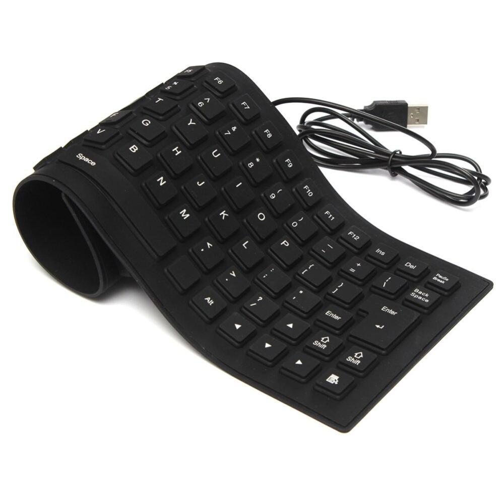Miniatura Teclado Flexível De Silicone Usb Dobrável Notebook Pc Tablet