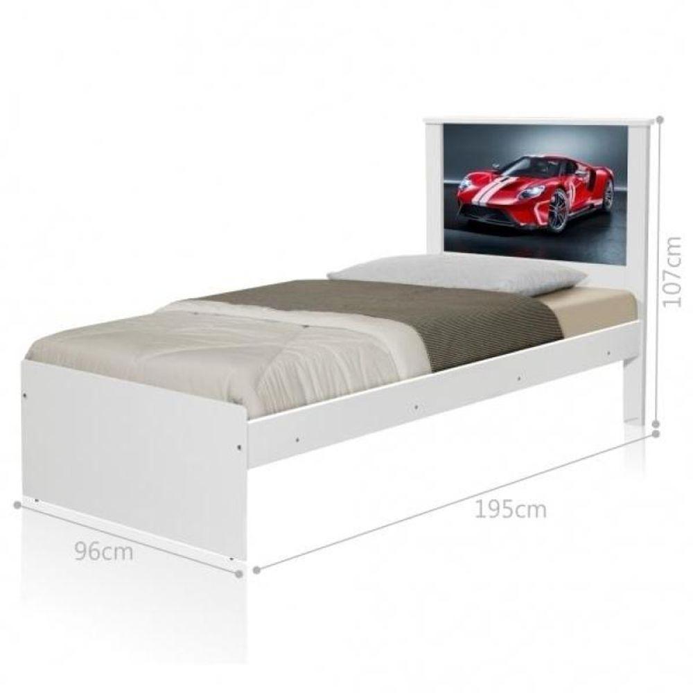 Miniatura Cama Solteiro Carro Sport Vermelho Com Colchão