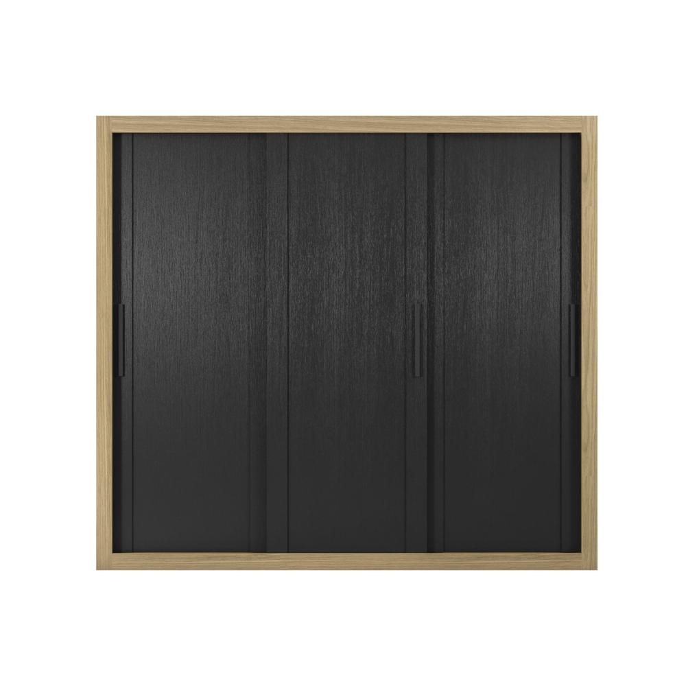 Guarda Roupa Indico 3 Portas 6 Gavetas Freijo / Preto