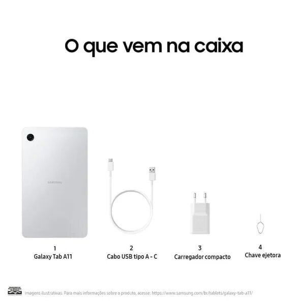 Miniatura Tablet Samsung Galaxy Tab A11 Wi-Fi 64GB, Tela 8.7", RAM 4GB, Câmera 8MP