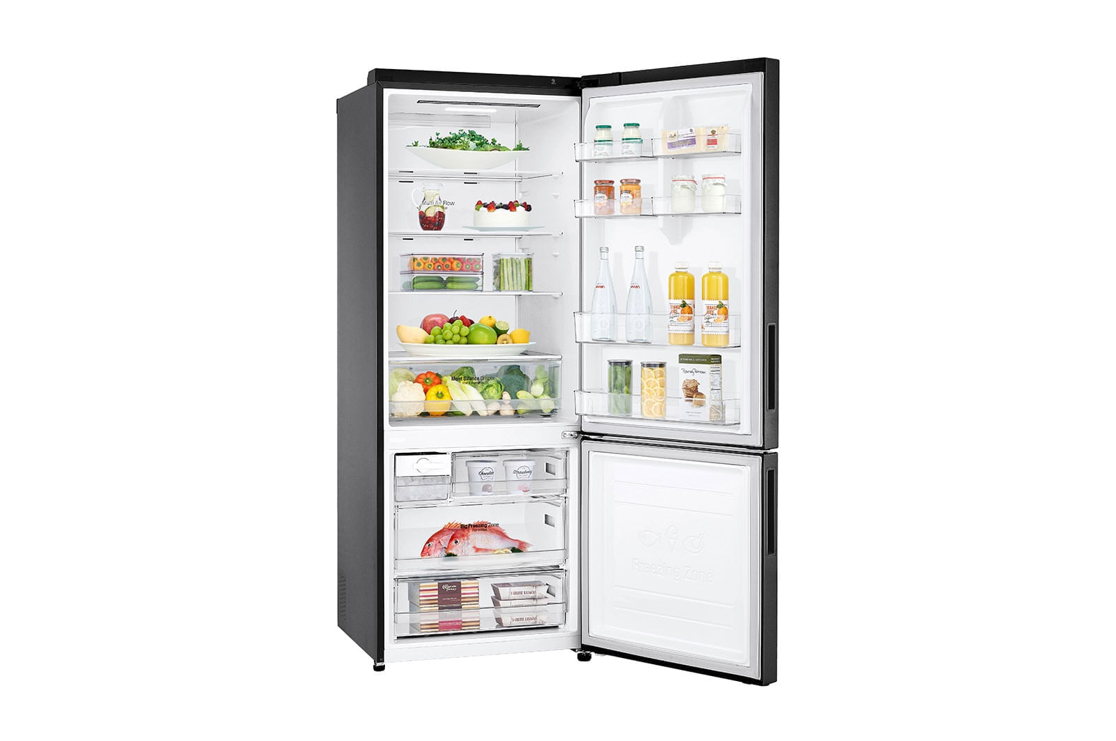Geladeira Smart LG Frost Free Inverter 451L Inverse Cor Black Inox (GC-B569NQL) - 220V