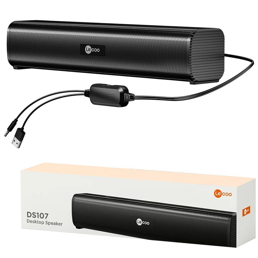 Miniatura Soundbar Lecoo 2.0 P2 Alimentação Usb Drive, 6W, Lecoo Ds107