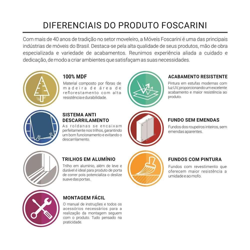Guarda Roupa Casal Espelhado 3 Portas de Correr 4 Gavetas 1905E3 Foscarini Demolição