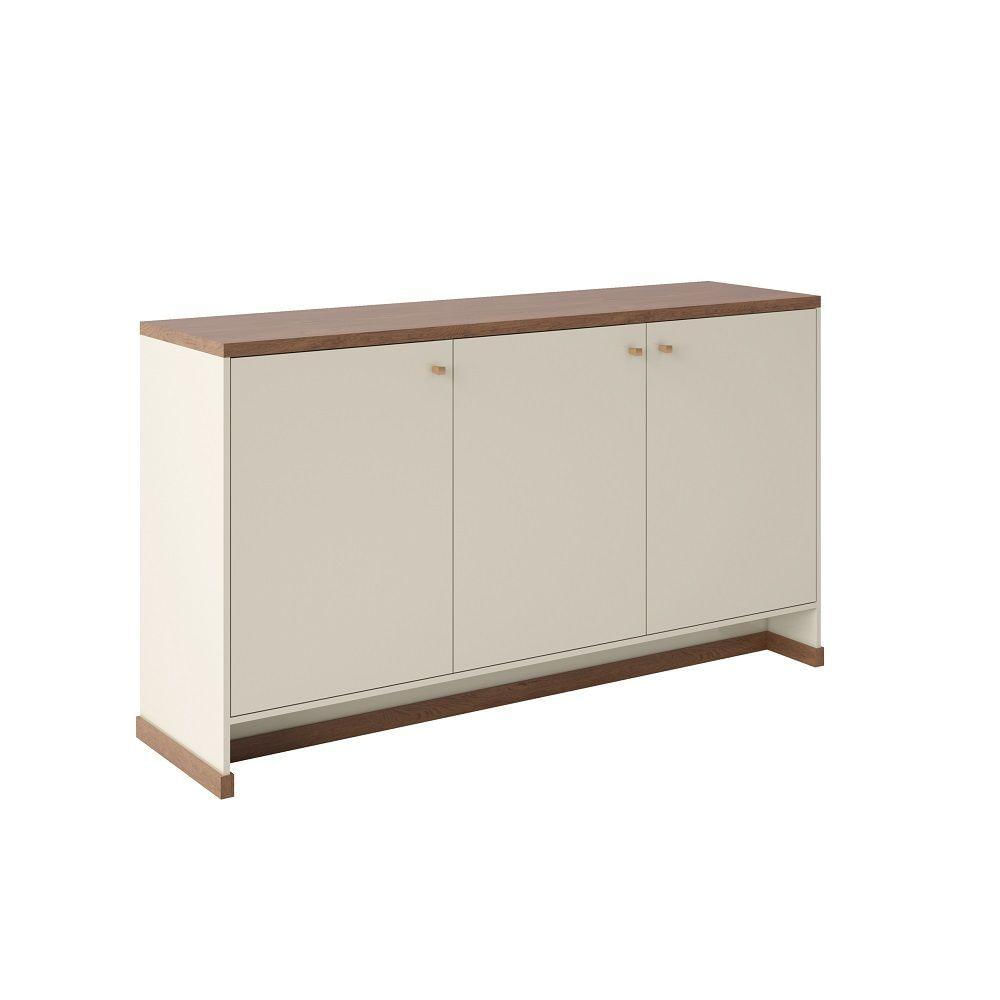 Miniatura Conjunto Escritório Buffet E Armário Berlin Vianossa Offwhite Naturale