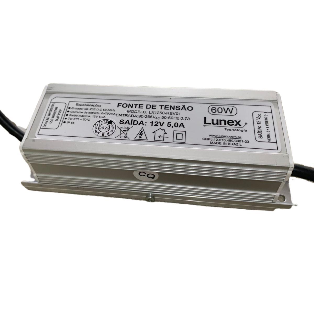 Miniatura Fonte De Tensão 12V 5,0A - 60W Bivolt A Prova D Água Ip67