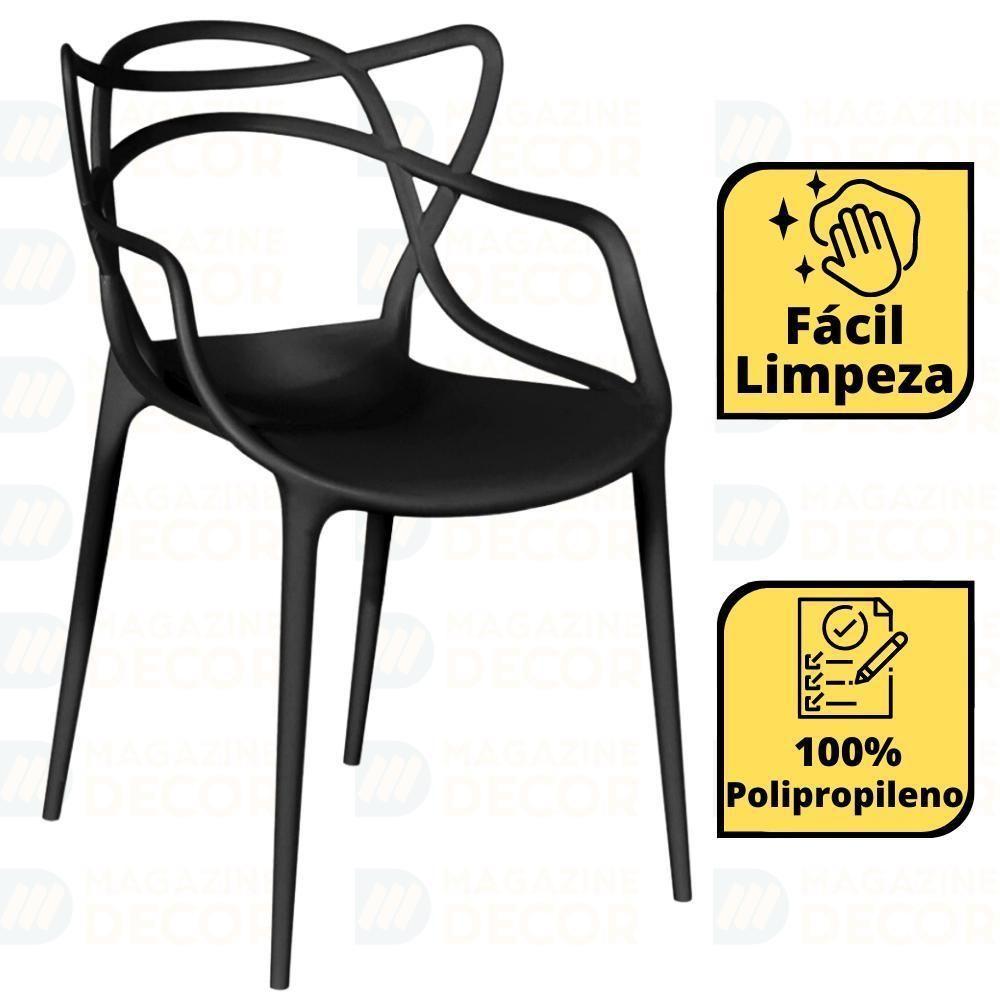 Miniatura Conjunto Mesa De Jantar Redonda Marci Premium Natural 100cm Com 4 Cadeiras Allegra - Preto